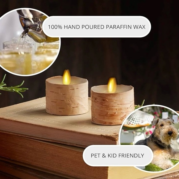 Luminara Set Of Two 1.7” x 2.0” Birch Tealights. - Picture 4 of 7